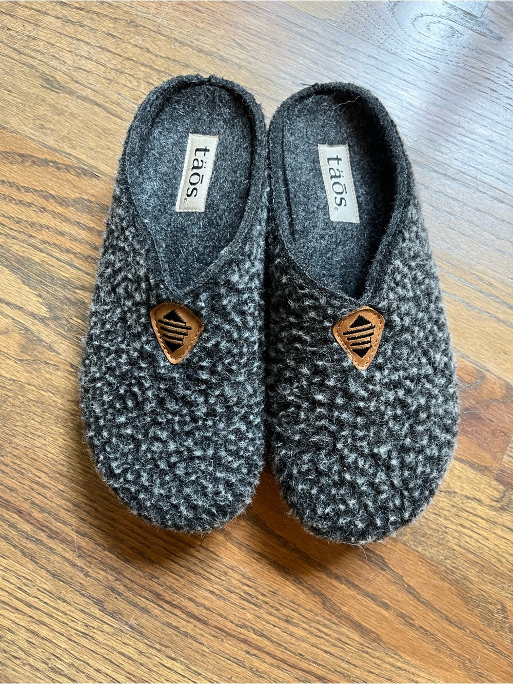 Taos Womans Gray Sherpa Smart Wool Mule Clog Slip on Sz 38 US8.5 Grampa Grunge